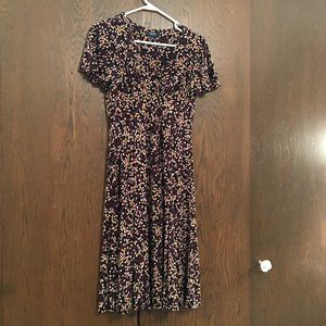 Chaps Fit & Flare Purple Print Dress